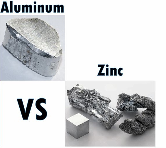 ダイカスト製品の亜鉛とアルミニウムの比較