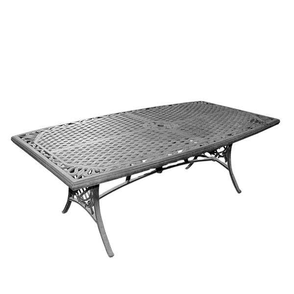 Piezas de fundición a presión de aluminio de muebles de exterior de mesa para patio trasero